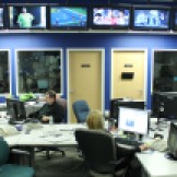 On a Saturday night, the newsroom is fairly empty, with the exception of a producer and an anchor. During a week day, every one of the desks is used by a producer, writer, reporter, or assignment editor.